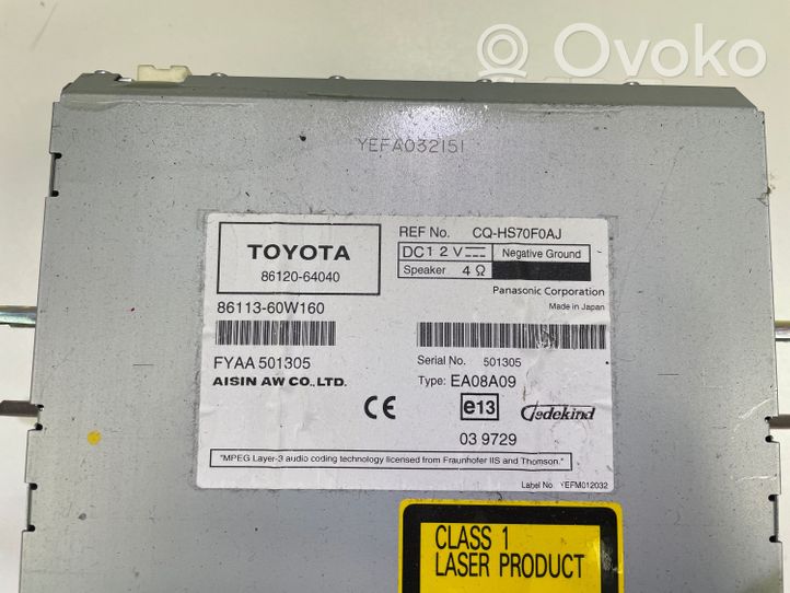 Toyota Verso Unità principale autoradio/CD/DVD/GPS 8612064040