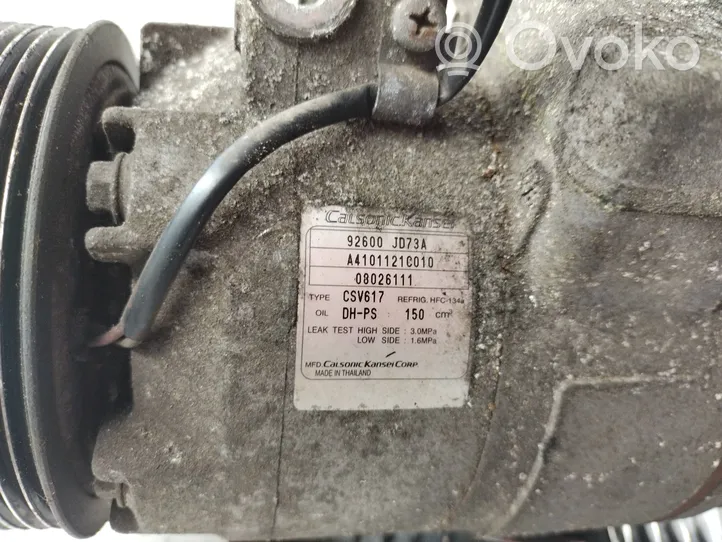 Nissan Qashqai Ilmastointilaitteen kompressorin pumppu (A/C) 92600JD73A