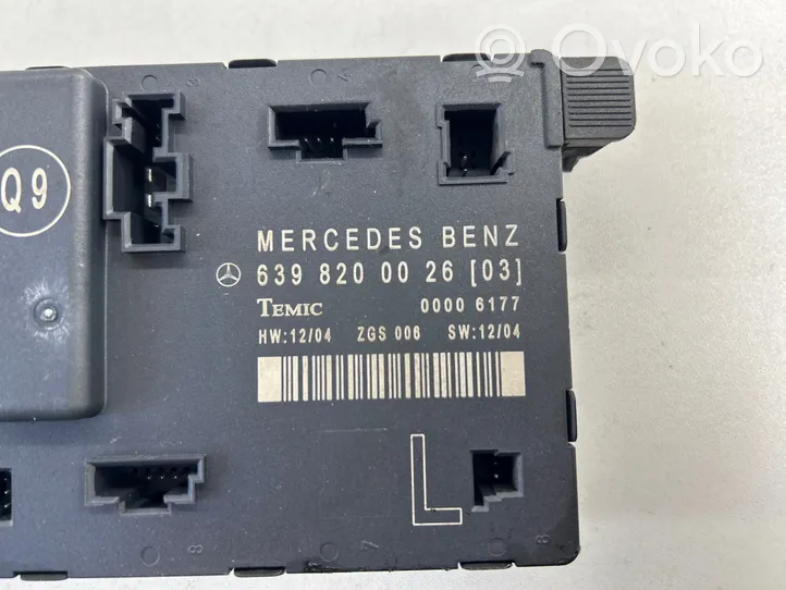 Mercedes-Benz Vito Viano W639 Unidad de control/módulo de la puerta 6398200026