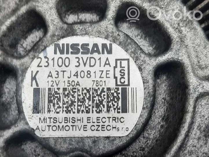 Nissan Juke I F15 Generaattori/laturi 231003VD1A