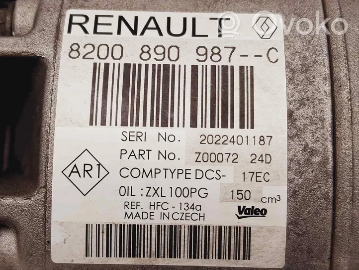 Renault Laguna III Kompresor / Sprężarka klimatyzacji A/C 8200890987C