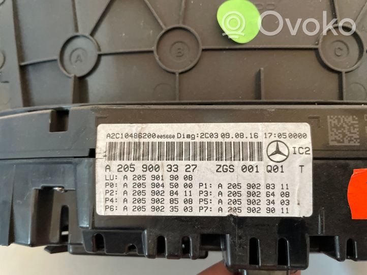 Mercedes-Benz GLC X253 C253 Tachimetro (quadro strumenti) A2059003327