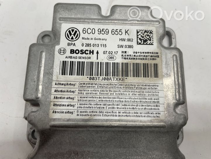 Skoda Fabia Mk3 (NJ) Module de contrôle airbag 6C0959655K