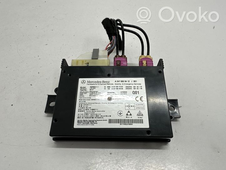 Mercedes-Benz A W177 Module unité de contrôle Bluetooth A2479009412