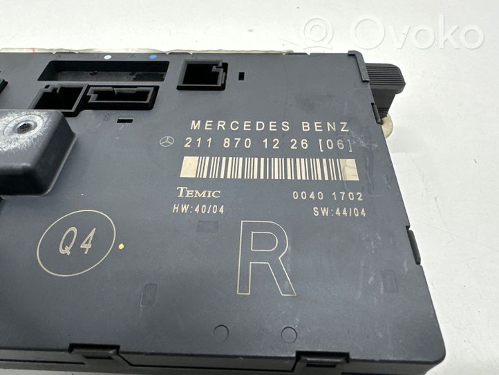 Mercedes-Benz E W211 Durų elektronikos valdymo blokas A2118701226