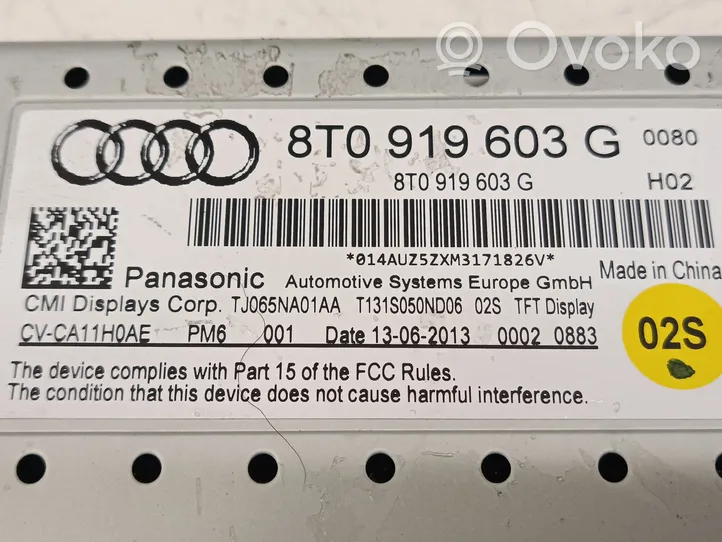 Audi A5 Sportback 8TA Monitori/näyttö/pieni näyttö 8T0919603G