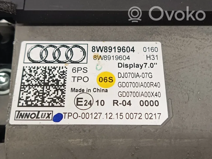 Audi A4 S4 B9 Monitor / wyświetlacz / ekran 8W8919604