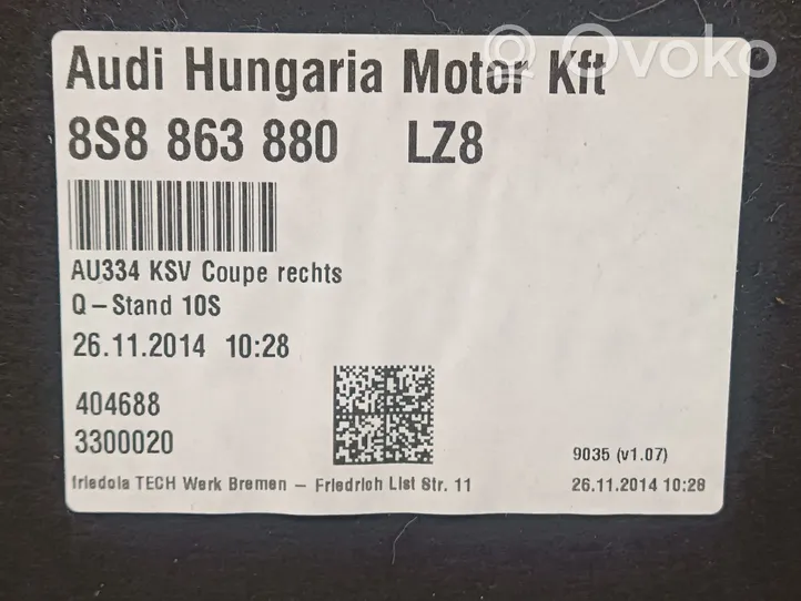 Audi TT TTS RS Mk3 8S Panneau, garniture de coffre latérale 8S8863880