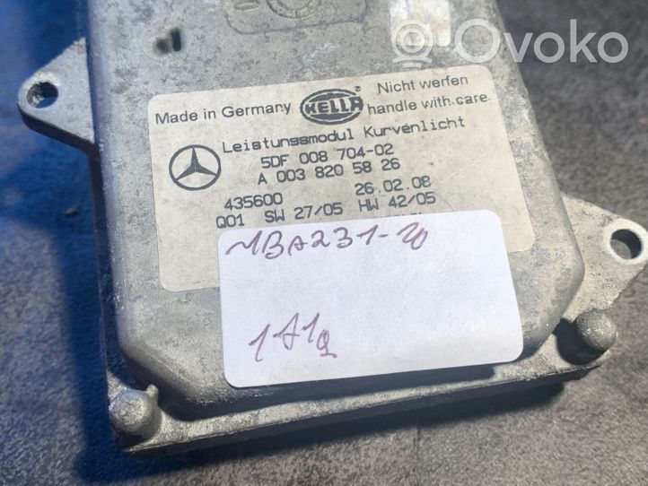 Mercedes-Benz R W251 Ajovalojen virranrajoitinmoduuli Xenon A0038205826