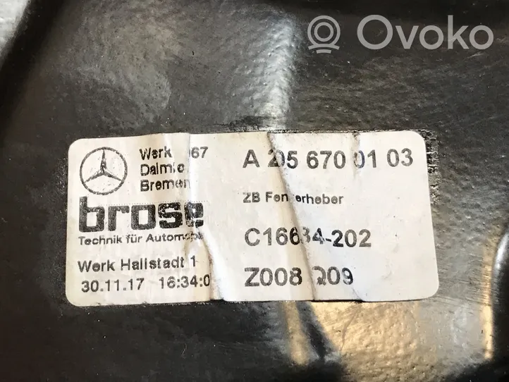 Mercedes-Benz C AMG W205 Mécanisme lève-vitre de porte arrière avec moteur A2056700103