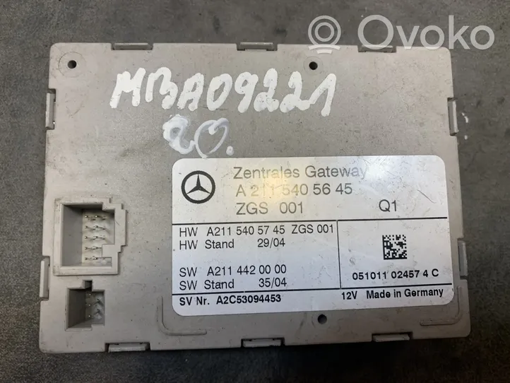 Mercedes-Benz E W211 Moduł sterowania Gateway A2115405645