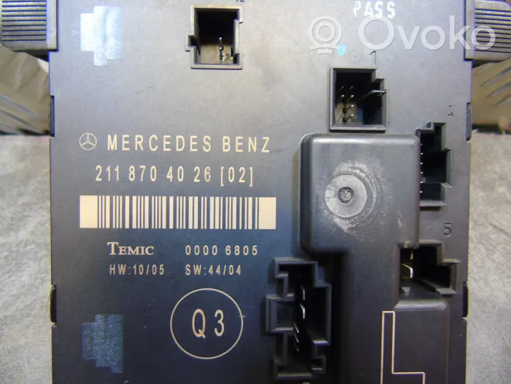 Mercedes-Benz E W211 Oven ohjainlaite/moduuli 2118704026