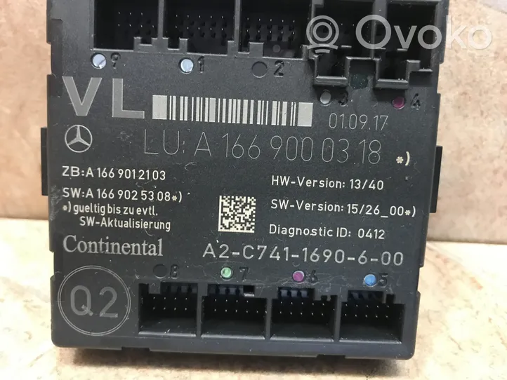 Mercedes-Benz GL X166 Unité de commande module de porte A1669000318