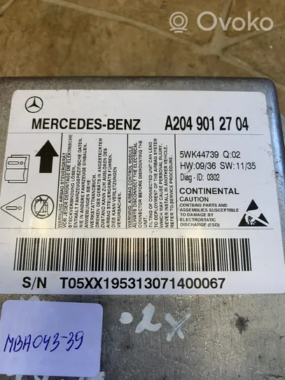 Mercedes-Benz C W204 Centralina/modulo airbag A2049012704