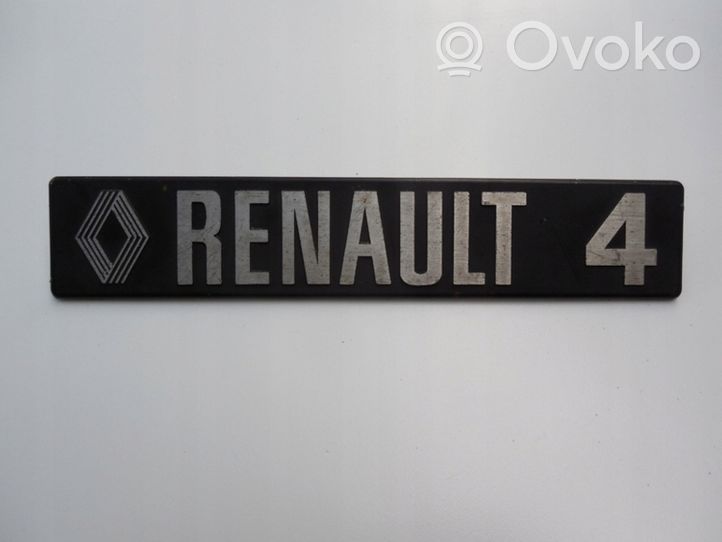 Renault 4 Emblemat / Znaczek tylny / Litery modelu 