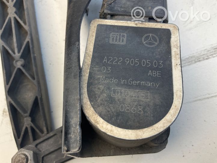 Mercedes-Benz S W222 Aizmugurē balstiekārtas augstuma sensors A2229050503