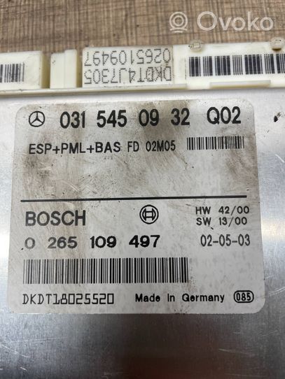 Mercedes-Benz S W220 ABS control unit/module 0265109497