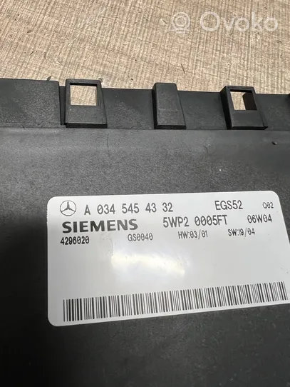 Mercedes-Benz C W203 Module de contrôle de boîte de vitesses ECU A0345454332