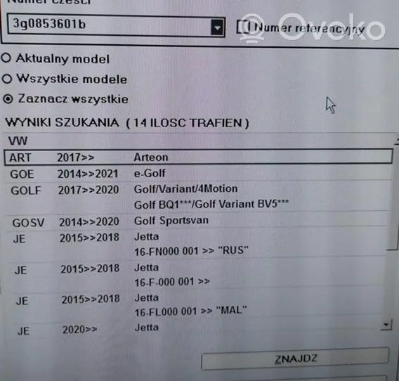 Volkswagen e-Golf Kiti ženkliukai/ užrašai 3G0853601B