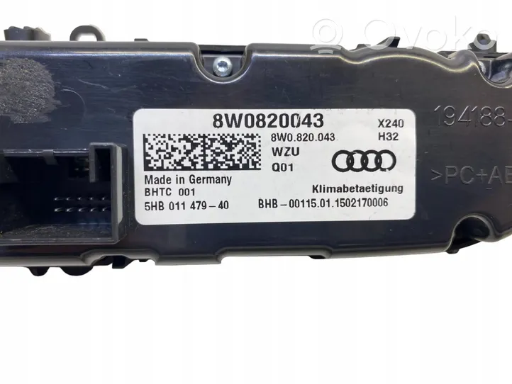 Audi A5 Ilmastoinnin ohjainlaite 8W0820043