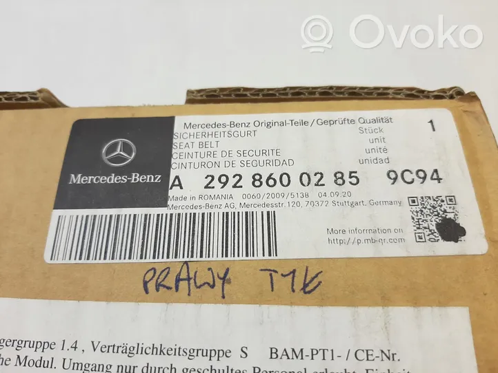 Mercedes-Benz GLE (W166 - C292) Cintura di sicurezza posteriore A2928600285