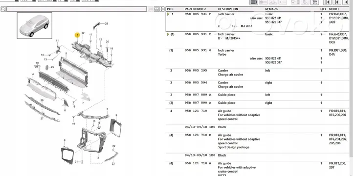 Porsche Macan Inne części karoserii 95B805931F