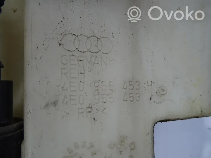 Audi A8 S8 D3 4E Zbiornik płynu do spryskiwaczy szyby przedniej / czołowej 4E0955453H