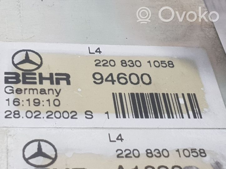 Mercedes-Benz S W220 Chłodnica nagrzewnicy klimatyzacji A/C 2208301058