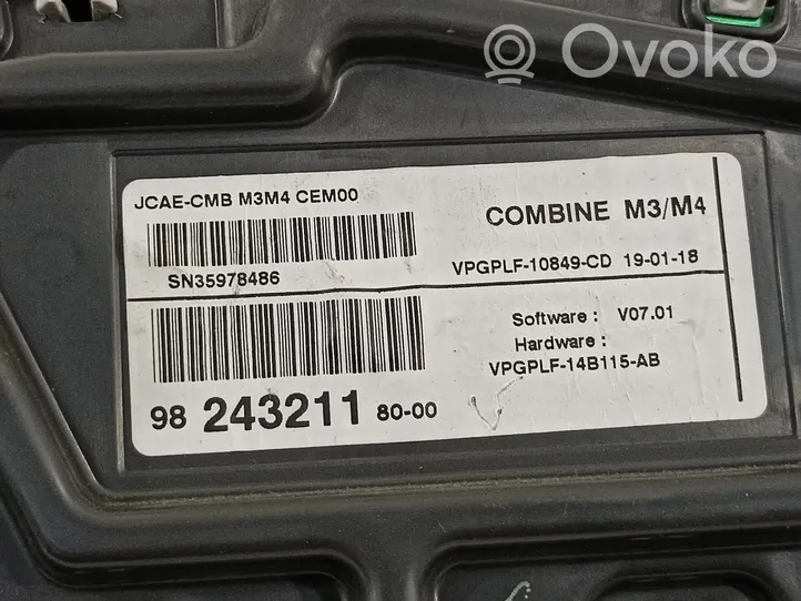 Citroen C-Elysée Compteur de vitesse tableau de bord 9824321180