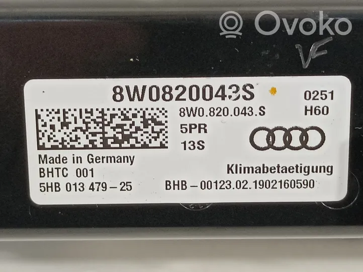 Audi A5 Unité de contrôle climatique 8W0820043S