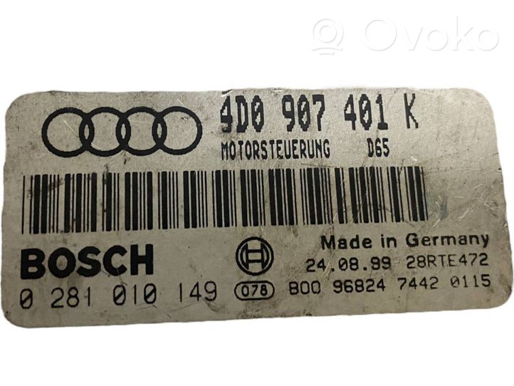 Audi A8 S8 D2 4D Calculateur moteur ECU 4D0907401