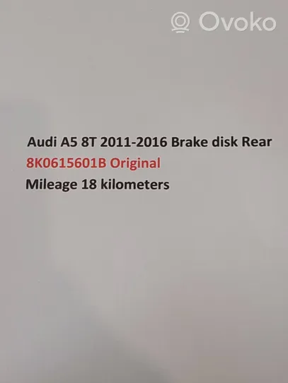 Audi A5 8T 8F Tarcza hamulca tylnego 8K0615601B