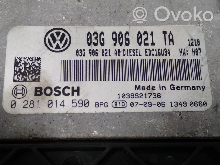 Volkswagen Eos Sterownik / Moduł ECU 0281014590