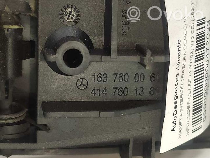 Mercedes-Benz ML W163 Galinė atidarymo rankenėlė vidinė 1637600061