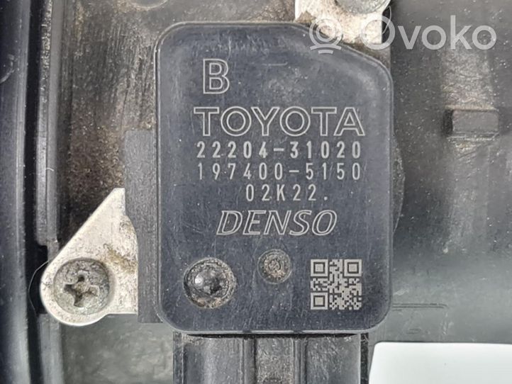 Toyota Auris E210 Misuratore di portata d'aria 2220431020