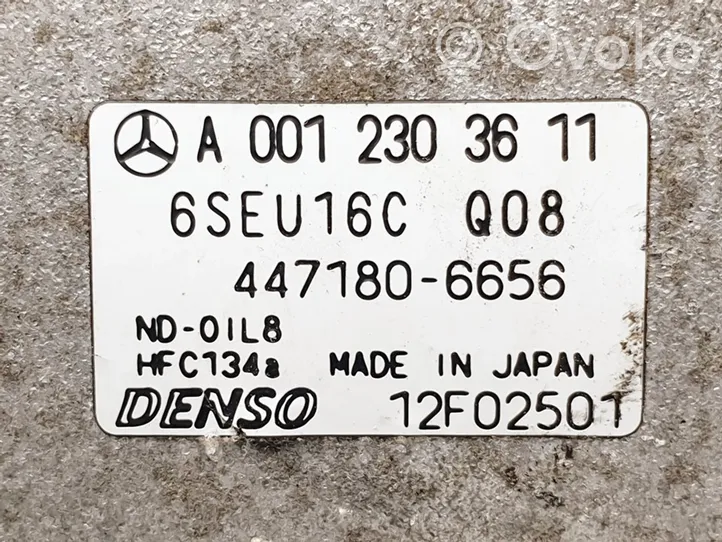 Mercedes-Benz A W169 Ilmastointilaitteen kompressorin pumppu (A/C) A0012303611