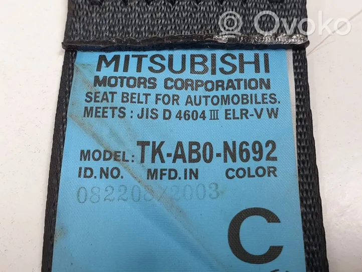 Mitsubishi Outlander Ceinture de sécurité arrière TKAB0N692