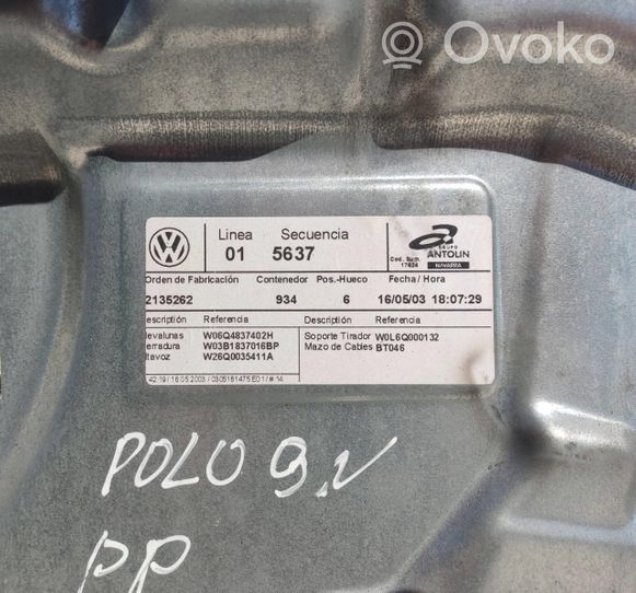 Volkswagen Polo IV 9N3 Front door card panel trim 6Q2959801A