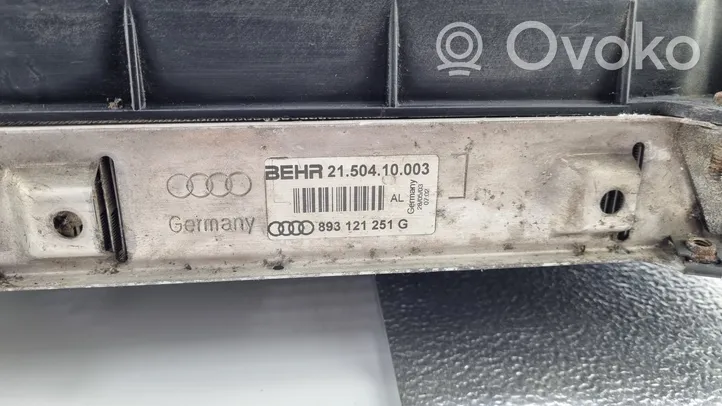 Audi 80 90 B3 Jäähdyttimen lauhdutin 893121251G