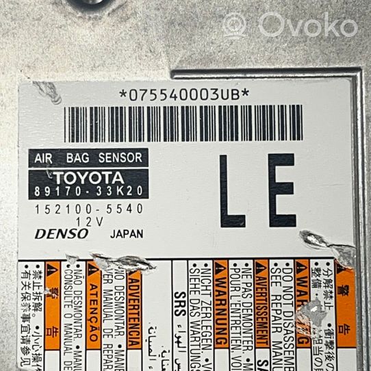 Lexus ES 250 - 300 - 330 Sterownik / Moduł Airbag 8917033K20