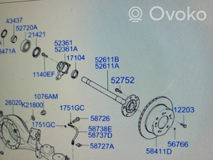 KIA Sorento Albero di trasmissione posteriore 523513E100