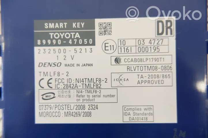 Toyota Prius (XW30) Moduł / Sterownik systemu uruchamiania bezkluczykowego 8999047050