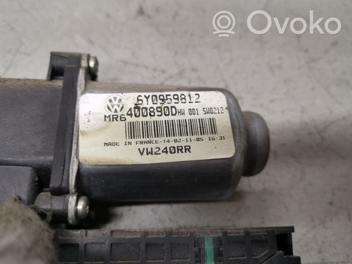 Volkswagen Polo IV 9N3 Galinis varikliukas langų pakėlėjo 6Y0959812