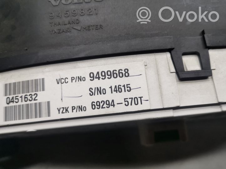 Volvo V70 Compteur de vitesse tableau de bord 9499668