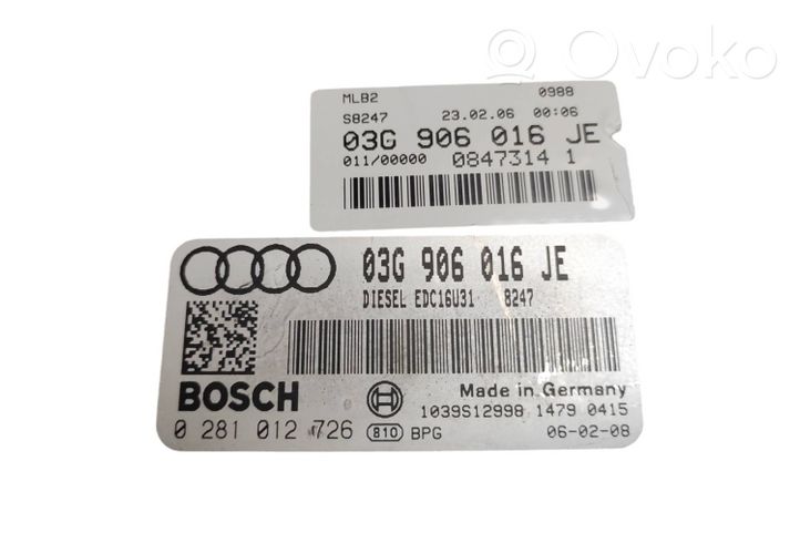 Audi A3 S3 A3 Sportback 8P Centralina/modulo del motore 03G906016JE