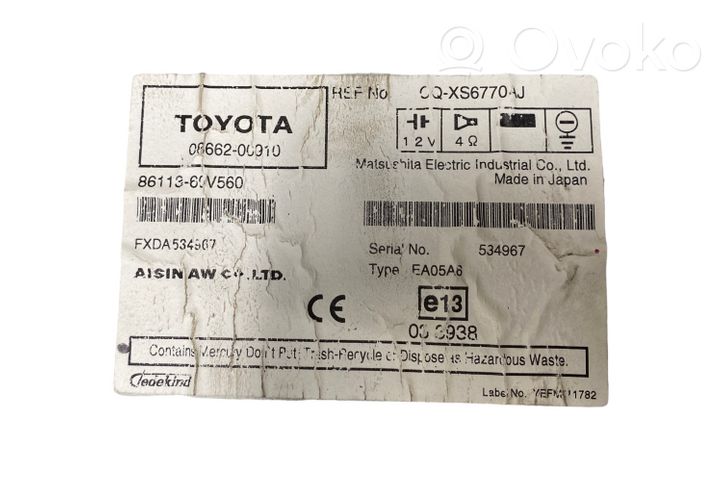 Toyota Avensis T270 Radio/CD/DVD/GPS-pääyksikkö 8611360V560