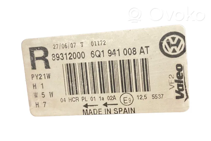 Volkswagen Polo IV 9N3 Phare frontale 6Q1941008AT