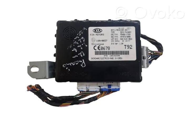 KIA Picanto Muut ohjainlaitteet/moduulit 954001Y920