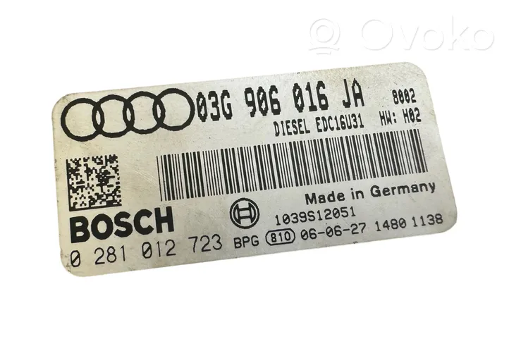 Audi A4 S4 B7 8E 8H Moottorin ohjainlaite/moduuli 03G906016JA