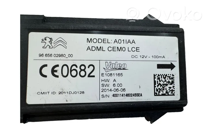 Peugeot 308 Unité de commande dispositif d'immobilisation 966560298000